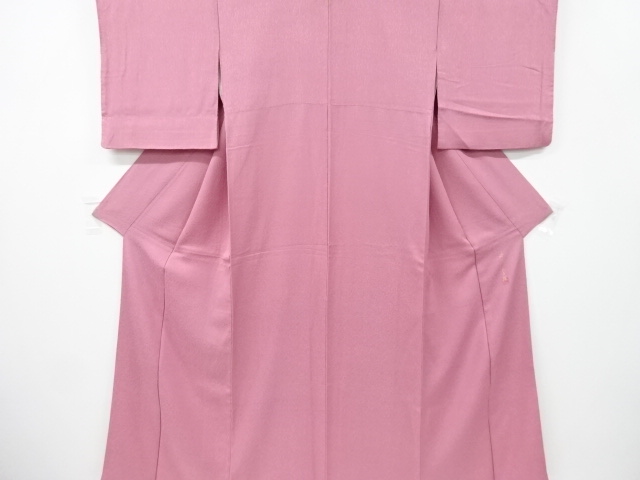 リサイクル　冷泉布美子　抽象木立模様織り出し一つ紋色無地着物